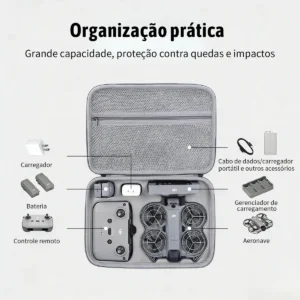 Para Dji Case Drone Neo 2 E Acessórios Impermeável Conveniente Pequeno Armazenamento Transversal E Portátil Cinza-escuro - Imagem 2