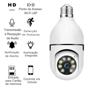 Câmera Lâmpada De Segurança Wifi Ip App Yoosee Visão Noturna - Imagem 5