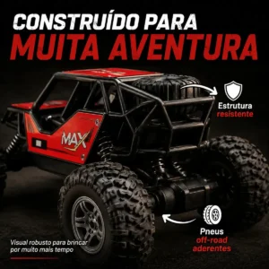 Carrinho Controle Remoto Rally Jipe Max Carro Grande Bateria Recarregavel Off Road Com Amortecedores 4x4 Brinquedo Kizumba - Imagem 5