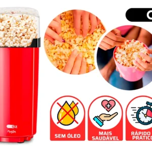 Pipoqueira Elétrica Portátil Sem Óleo Fritura Ar Quente - Imagem 4