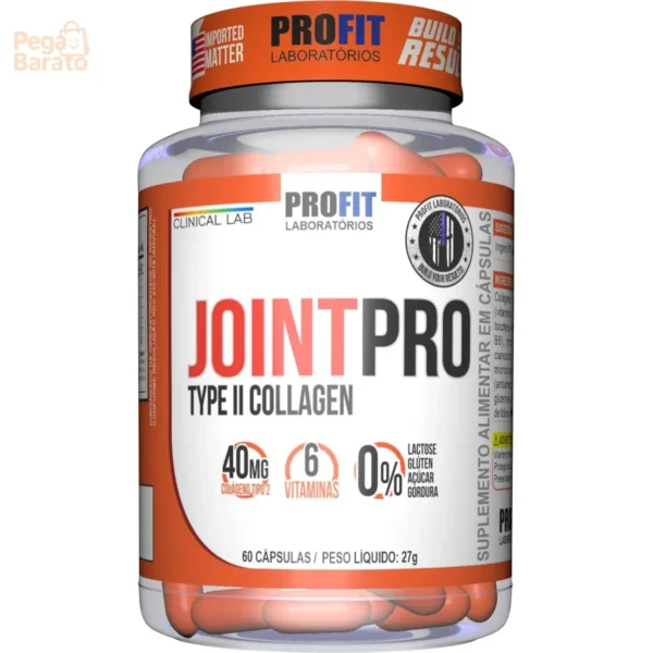 Joint Pro Colágeno Tipo 2 Com Vitamina C - 60caps - Profit Sabor Without flavor
