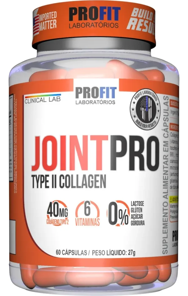 Joint Pro Colágeno Tipo 2 Com Vitamina C - 60caps - Profit Sabor Without flavor