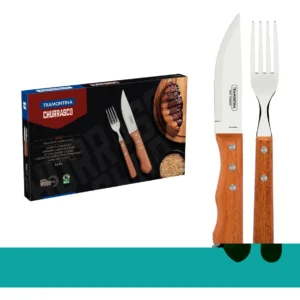 Tramontina Churrasco cor do punho marrom-claro 12 unidades 44.5cm - Imagem 5