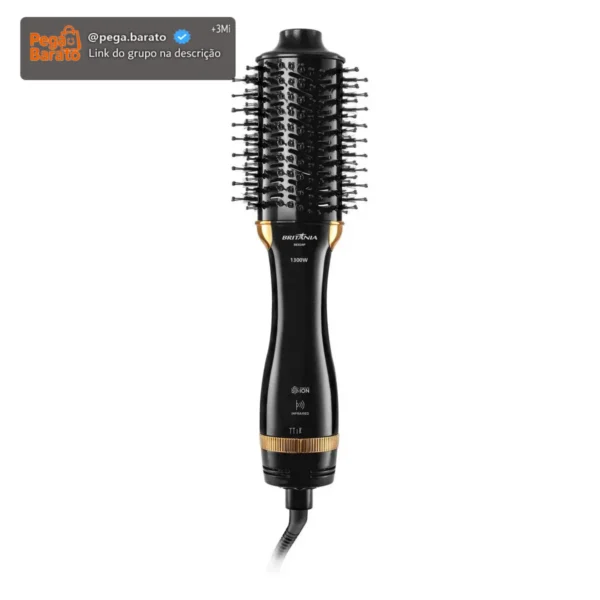 Escova Secadora Britânia Nanocerâmica 1300W Infrared BES24P Bivolt