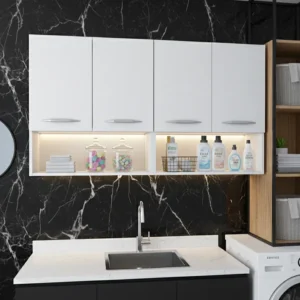 Armário De Cozinha 4 Portas Com Design Atual Aéreo - Imagem 3