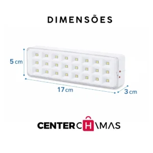Kit Com 4 Luminária De Emergência Led Com Bateria Recarregável Bivolt 110v/220v Cor Branca - Center Chamas - Imagem 4