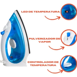 Ferro De Passar Roupas A Vapor 1300w Kian Cor Azul - Imagem 6