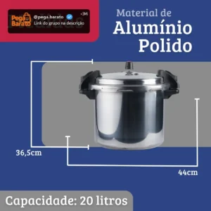 Panela De Pressão Fechamento Externo Profissional 20L Nacional - Imagem 6