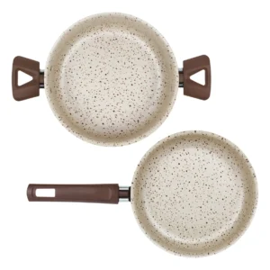 Jogo De Panelas 11 Peças Dona Chefa Baunilha Antiaderente Com Panela De Pressão 4,5l E Utensílios Nylon - Imagem 4