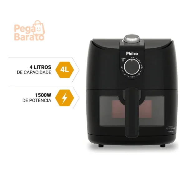 Fritadeira Air fryer philco 4l redstone 1500w paf40a Cor Preto