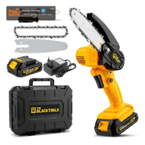 Motosserra Mini BTS-100 Bateria Recarregável 21v The Black Tools Cor Amarelo - Imagem 1