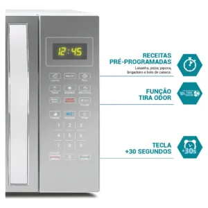 Micro-ondas 33L Philco Espelhado/Branco 1400W 220V PMO38E - Imagem 8