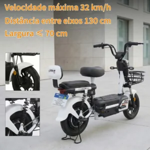 Bicicleta Elétrica Bolin 800W 48-60V 20Ah c/ Bateria de lítio Removível e Pneu 14” Subida de 25° Alarme Amortecedores Dianteiros e Traseiros Assistência ao Pedal Suporta até 150 kg - Imagem 5
