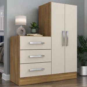 Cômoda Rodial 2 Portas 3 Gavetas Dunas Off White Pintura UV - Imagem 3