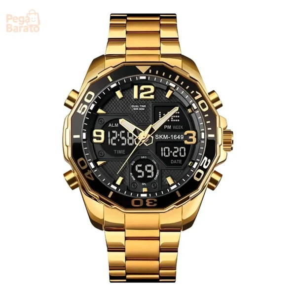 Relógio de pulso Skmei 1649 Masculino Dourado