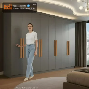Guarda Roupa Casal 8 Portas 4 Gavetas Paris Espresso Móveis Onix - Imagem 4