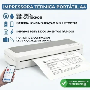 Impressora Portátil A4 Impressão S/ Fio Bluetooth Cor Branco - Imagem 5