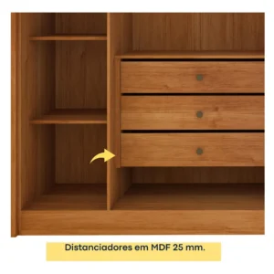 Guarda-Roupa Casal Espresso Móveis Ripado 6 Portas 6 Gavetas 275cm Cinamomo/Off White - Imagem 8