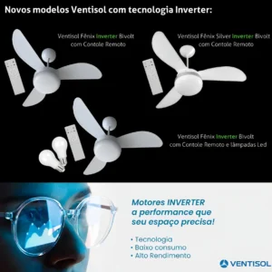 Ventilador De Teto C/ Controle 6 Vel. Fenix Ventisol - Imagem 5