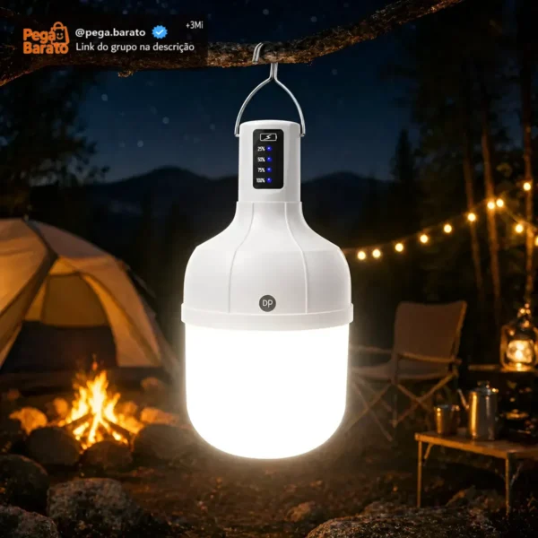 Lampião Luz Led Acampamento Pesca Recarregável Potente Usb