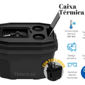 Caixa Termica Suv Cooler Com Alça 20 Litros Praia Pesca Camping Cor Preto Termolar - Imagem 3