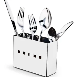 Escorredor de Pratos Aço Inox Mak-Inox 16 Pratos 2 Andares Com Porta Talheres - Imagem 5