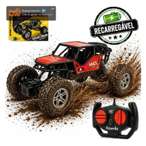 Carrinho Controle Remoto Rally Jipe Max Carro Grande Bateria Recarregavel Off Road Com Amortecedores 4x4 Brinquedo Kizumba - Imagem 1