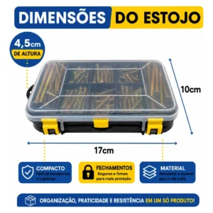 Kit 400 Peças Parafusos E Buchas P/ Parede Com Organizador - Imagem 5