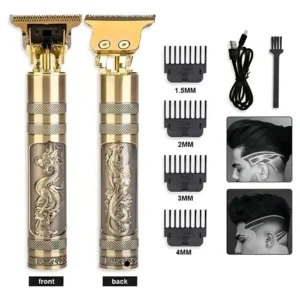Maquina Acabamento Recarregável Detalhe Cabelo Barba Sem Fio Cor DRAGAO - Imagem 7