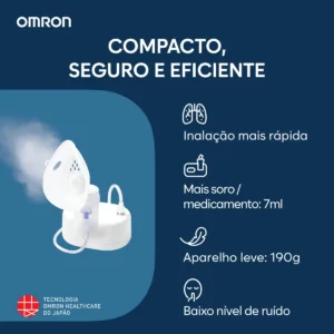 Inalador Nebulizador Omron Inalar Compact Ne-C810 Portatil Silencioso Aparelho Adulto Infantil Inalar Compact Anvisa Inmetro - Imagem 5