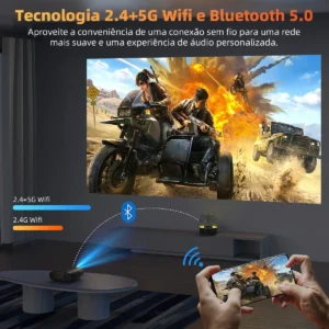Projetor Bettdow Android 4K 1000 ANSI Google TV Preto Com Wi-Fi HDR10+ - Imagem 5
