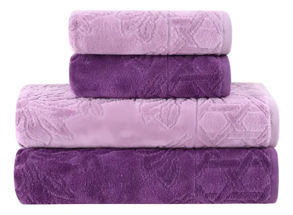 Jogo De Toalhas Banho Village Com 4 Peças Lilás E Roxo Buddemeyer