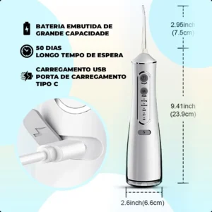 Irrigador Oral Portátil VibePro Gurumania 5 Modos 140psi 300mL Bateria USB - Imagem 5