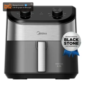 Fritadeira Air Fryer 4,5l Widemax Com Interior De Alumínio 1500w Midea - Imagem 1