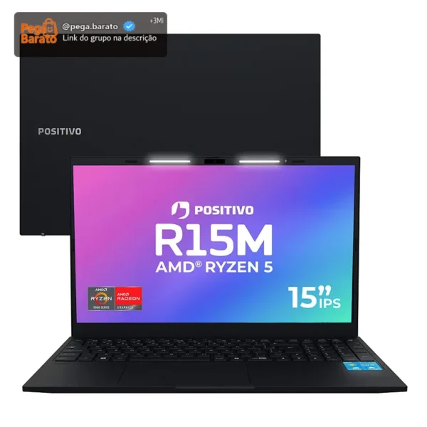 Notebook Positivo Vision R15M Com AMD Ryzen 5, 8GB de RAM e SSD de 256GB