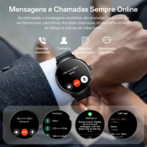 Relógio Inteligente Aolon Prime3 Tela Amoled AGPS 1.43 Aod IP68 Faz Chamadas 1atm Preto - Imagem 6