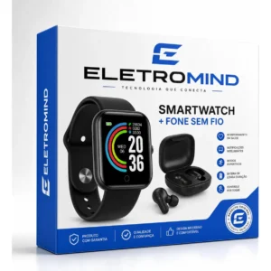 Smartwatch Relógio Inteligente Digital Eletromind Masculino Feminino Fone De Ouvido Sem Fio Bluetooth Preto - Imagem 8
