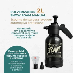 Snow Foam Pulverizador Manual Borrifador Alta Pressão 2 Litros Com 2 Bicos Espuma Automotivo Lavagem Carro Moto Limpeza Jardim - Imagem 3