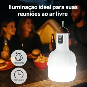 Lampião Luz Led Acampamento Pesca Recarregável Potente Usb - Imagem 6
