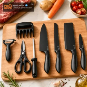 Jogo Facas Cozinha Chef Aço Inoxidável Kit 8 Peças Premium - Imagem 1