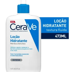 Loção Hidratante Corporal Sem Perfume, com Ceramidas Essenciais e Ácido Hialurônico, Textura Fluida CeraVe 473ml - Imagem 3
