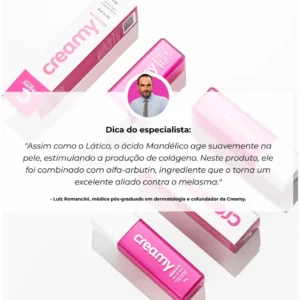 Creamy Skincare Ácido Mandélico 30g Reduz a Oleosidade Combate a Formação de Acne e Uniformiza Todos os Tipos de Pele - Imagem 5