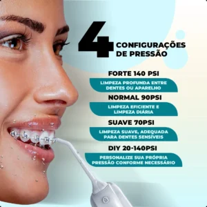 Irrigador Oral Portátil VibePro Gurumania 5 Modos 140psi 300mL Bateria USB - Imagem 7