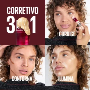 Corretivo Líquido, Multiuso que Corrige Olheiras e Linhas Finas, Contorna e Ilumina, Alta Cobertura e Fórmula Vegana, Cor 120 Light Instant Age Rewind Maybelline NY 6ml - Imagem 6