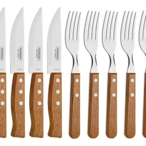 Tramontina Churrasco cor do punho marrom-claro 12 unidades 44.5cm - Imagem 1