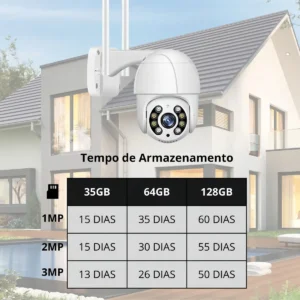 Câmera IP Segurança Wi-Fi Prova D'Água Externa IP Camera 360 PTZ Full HD APP ICSEE - Imagem 7