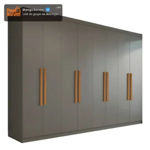 Guarda Roupa Casal 8 Portas 4 Gavetas Paris Espresso Móveis Onix - Imagem 2