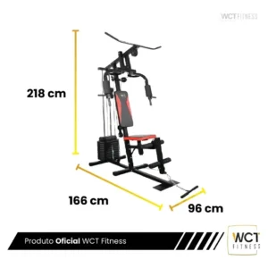 Estação De Musculação De 45kg Wct Fitness Cor da estrutura Preto Cor do estofamento Preto e vermelho - Imagem 5