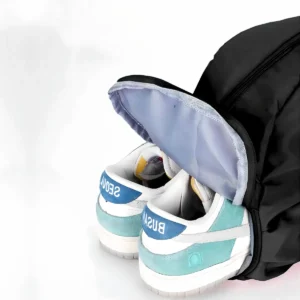 Bolsa Feminina Blogueira Esportiva Fitness Academia Chaveiro Cor Preto Desenho Do Tecido Liso - Imagem 7