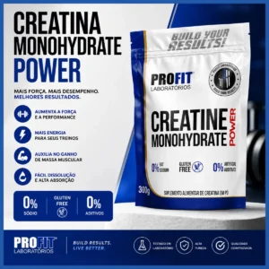 Creatina Monohidratada Power 300g Refil Profit Sabor Natural - Imagem 7